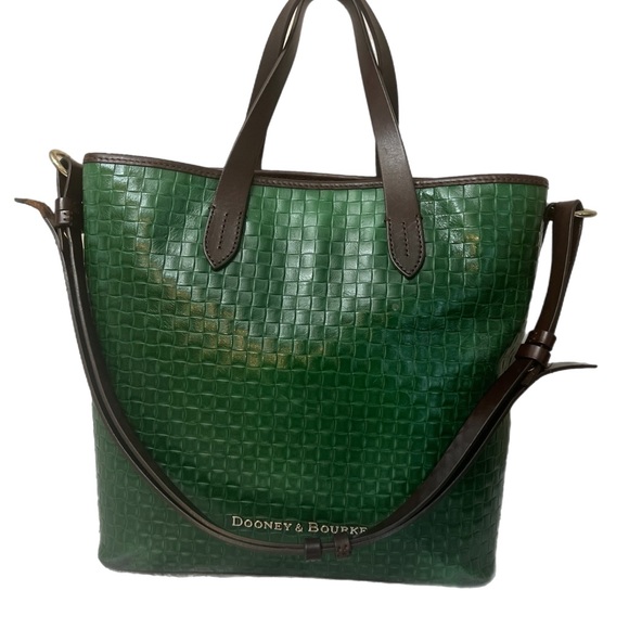 Dooney & Bourke Handbags - Dooney & Bourke Green and Brown Structured Tote
